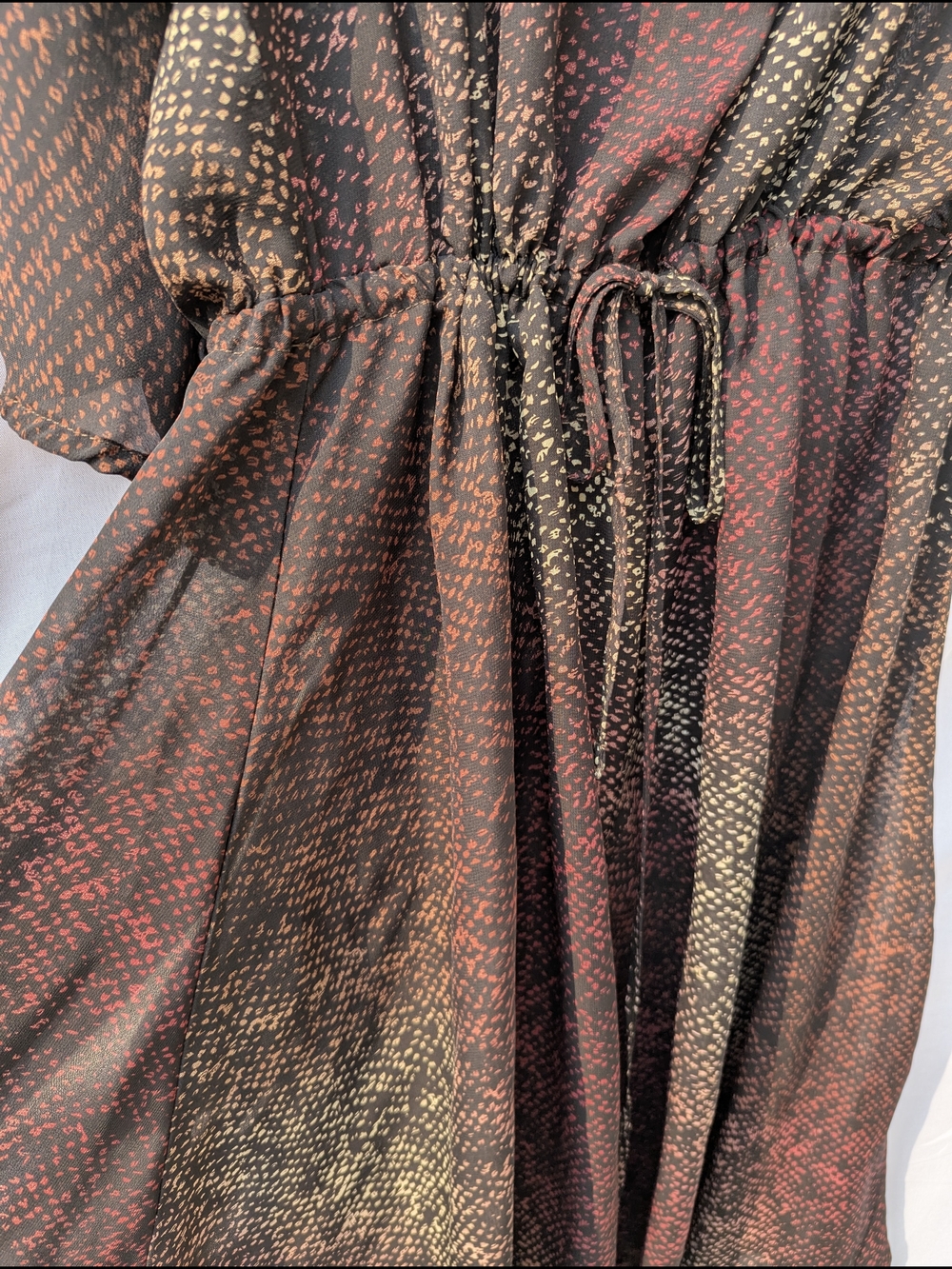 Marisa City Sheer Whimsigoth Earthy Boho Dolman Cinch Mini Dress - Picture 6 of 15
